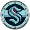 Seattle Kraken Clock Round Wall Style Chrome