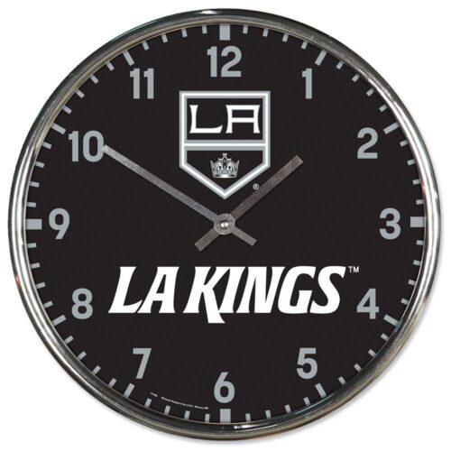 Los Angeles Kings Clock Round Wall Style Chrome