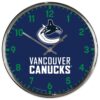 Vancouver Canucks Clock Round Wall Style Chrome
