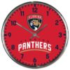 Florida Panthers Clock Round Wall Style Chrome