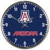 Arizona Wildcats Clock Round Wall Style Chrome