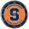 Syracuse Orange Clock Round Wall Style Chrome