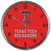Texas Tech Red Raiders Clock Round Wall Style Chrome