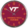Virginia Tech Hokies Clock Round Wall Style Chrome