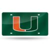 Miami Hurricanes License Plate Laser Cut Green