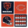 Chicago Bears Coaster Set 4 Piece with Wood Caddy