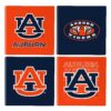 Auburn Tigers Coaster Set 4 Piece with Wood Caddy