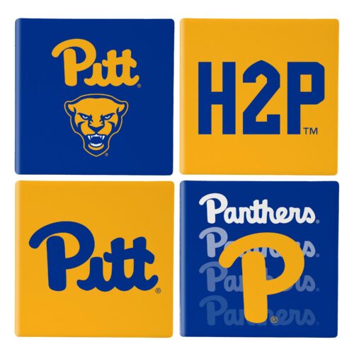 Pittsburgh Panthers Coaster Set 4 Piece with Wood Caddy