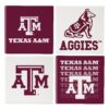 Texas A&M Aggies Coaster Set 4 Piece with Wood Caddy