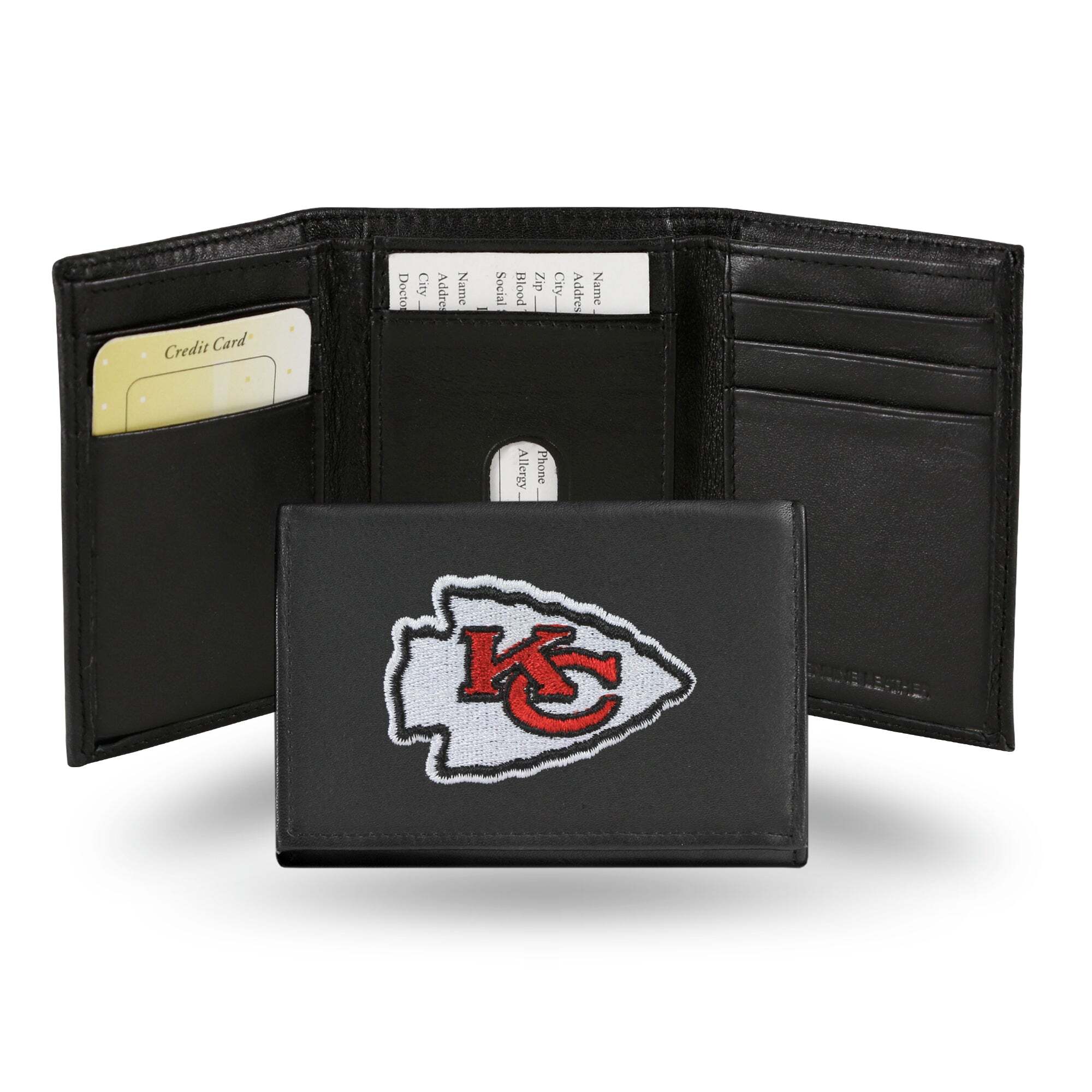 Kansas City Chiefs Wallet Trifold Leather Embroidered Kansas City Chiefs Wallet Trifold Leather Embroidered