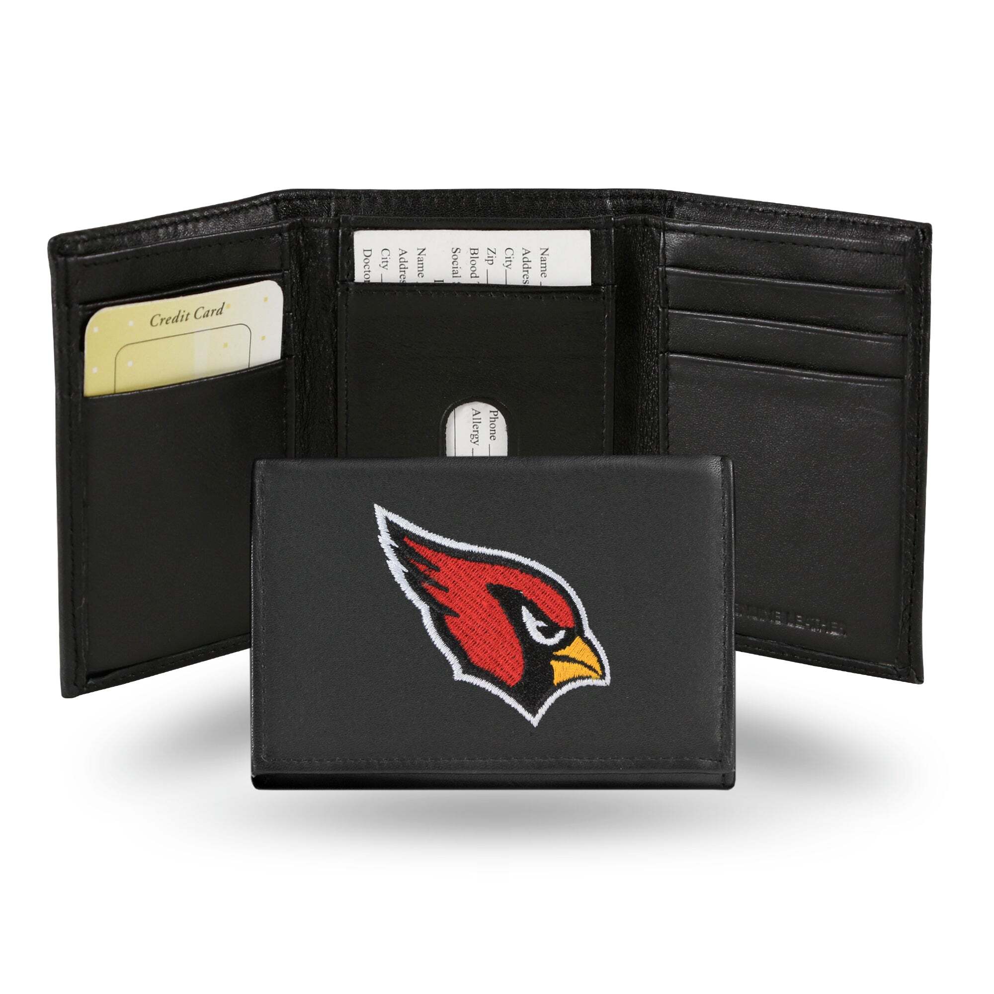 Arizona Cardinals Wallet Trifold Leather Embroidered Arizona Cardinals Wallet Trifold Leather Embroidered