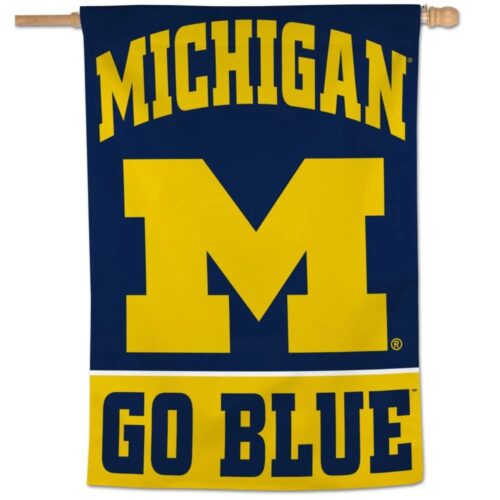 Michigan Wolverines Banner 28×40 Vertical Go Blue Design Special Order