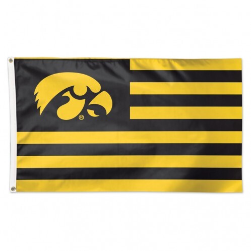 Iowa Hawkeyes Flag 3×5 Deluxe Style Stars and Stripes Design – Special Order