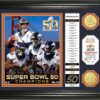 Denver Broncos Super Bowl 50 Banner Wool Champions Silver Coin Photo Mint