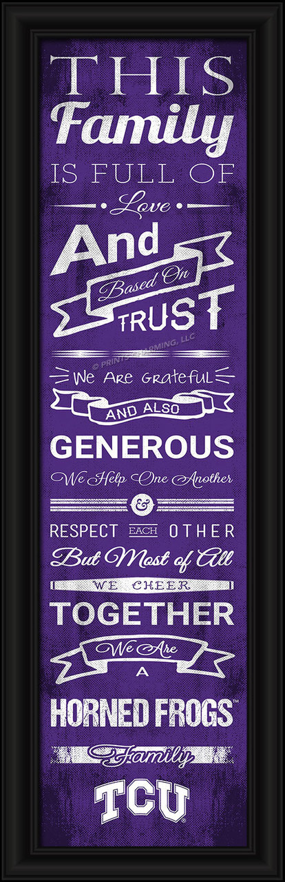 TCU Horned Frogs Print 8×24 Family Cheer Style TCU Horned Frogs Print 8×24 Family Cheer Style