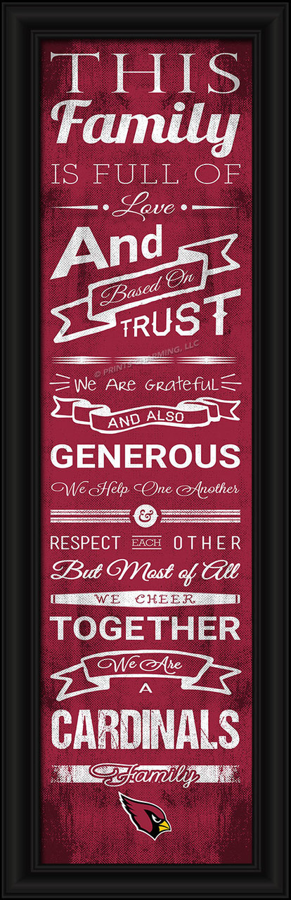 Arizona Cardinals Family Cheer Print 8″x24″ Arizona Cardinals Family Cheer Print 8″x24″