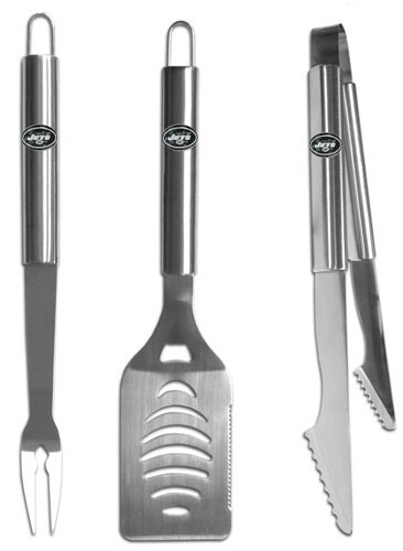 New York Jets Utensil Set Grilling BBQ Stainless Steel 3 Piece