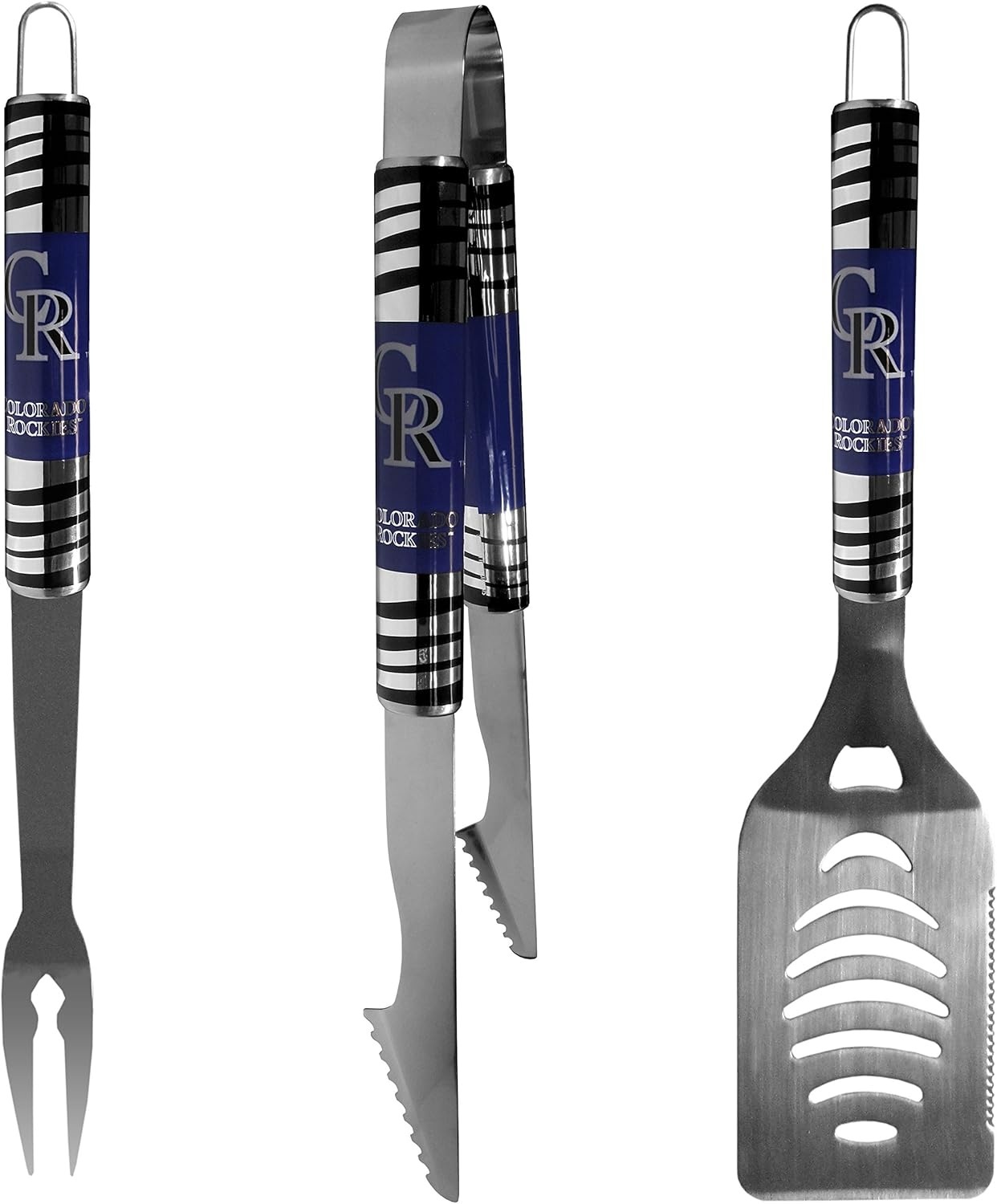 Colorado Rockies Utensil Set Grilling BBQ Stainless Steel 3 Piece CO Colorado Rockies Utensil Set Grilling BBQ Stainless Steel 3 Piece CO