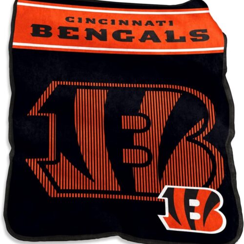 Cincinnati Bengals Blanket 60×80 Raschel Throw