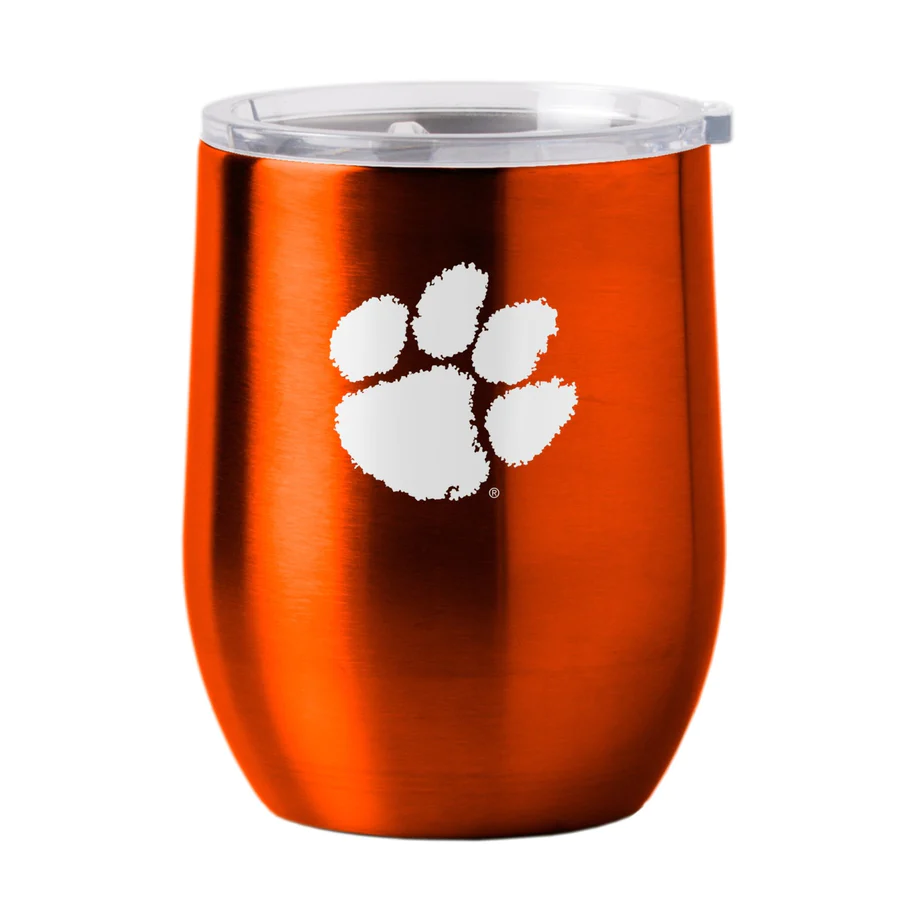Clemson Tigers Travel Tumbler 16oz Stainless Steel Curved Clemson Tigers Travel Tumbler 16oz Stainless Steel Curved
