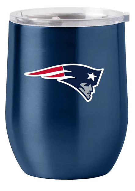 New England Patriots Travel Tumbler 16oz Stainless Steel Curved New England Patriots Travel Tumbler 16oz Stainless Steel Curved