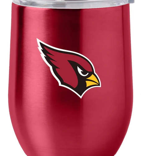 Arizona Cardinals Travel Tumbler 16oz Stainless Steel Curved