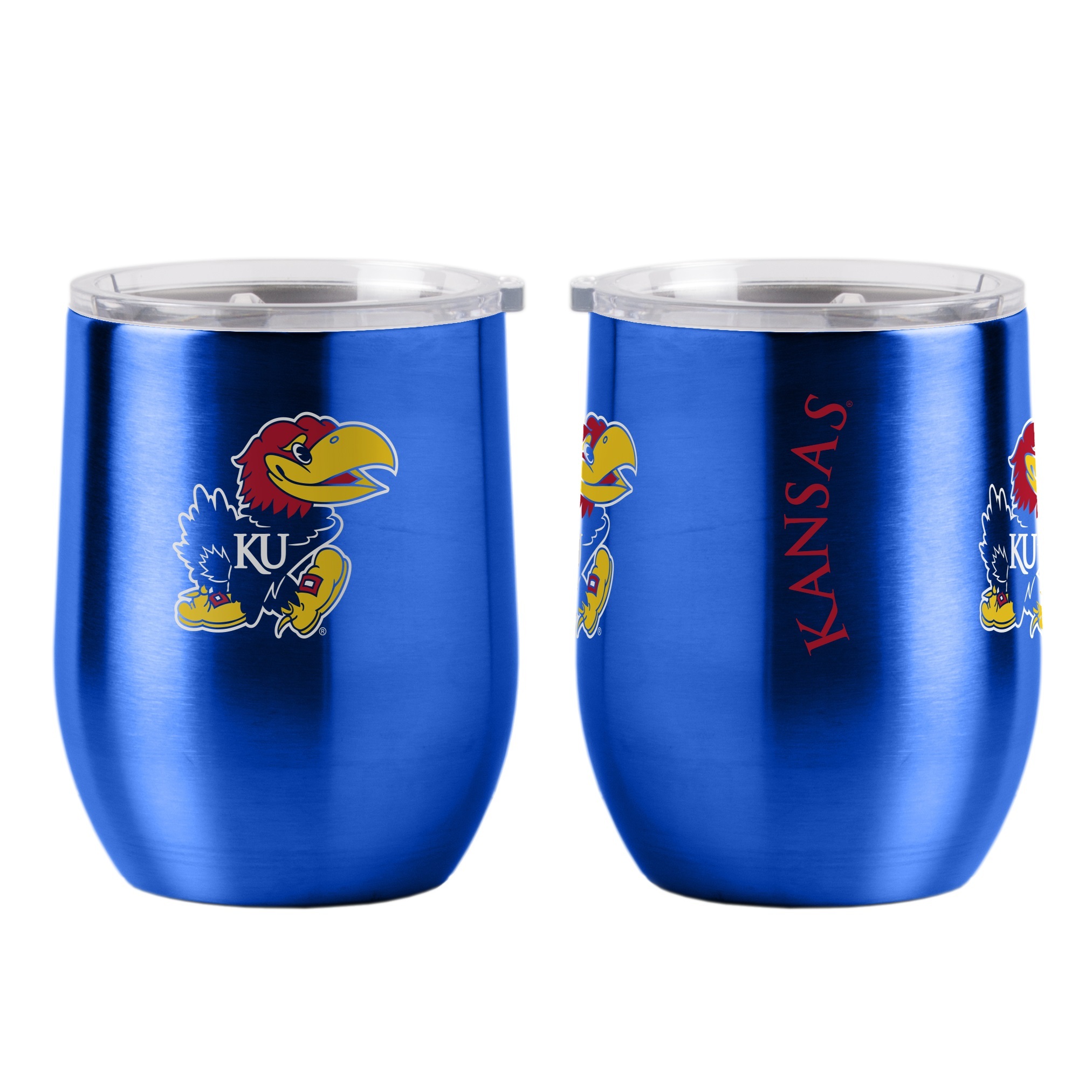 Kansas Jayhawks Travel Tumbler 16oz Stainless Steel Curved Kansas Jayhawks Travel Tumbler 16oz Stainless Steel Curved
