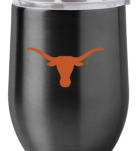 Texas Longhorns Travel Tumbler 16oz Stainless Steel Curved