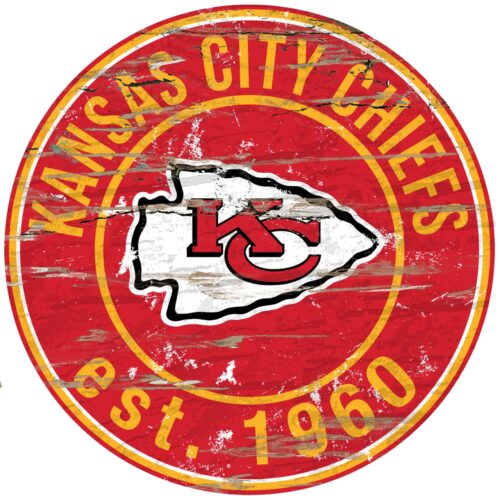 Kansas City Chiefs Wood Sign – 24″ Round – Special Order