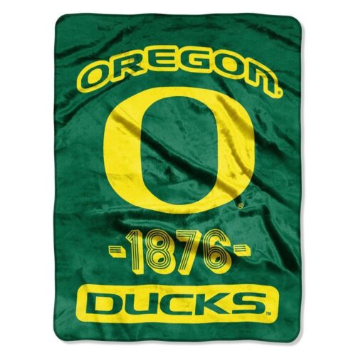 Oregon Ducks Blanket 46×60 Micro Raschel Varsity Design Rolled
