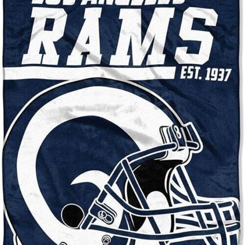Los Angeles Rams Blanket 46×60 Micro Raschel 40 Yard Dash Design Rolled