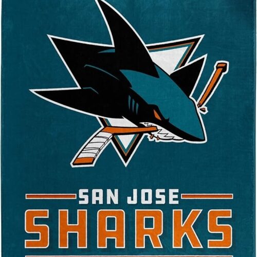 San Jose Sharks Blanket 50×60 Raschel Interference Design