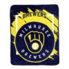 Milwaukee Brewers Blanket 46×60 Micro Raschel Dimensional Design Rolled