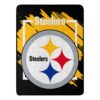Pittsburgh Steelers Blanket 46×60 Micro Raschel Dimensional Design Rolled