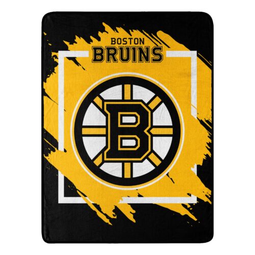 Boston Bruins Blanket 46×60 Micro Raschel Dimensional Design Rolled