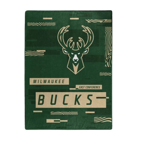 Milwaukee Bucks Blanket 60×80 Raschel Digitize Design