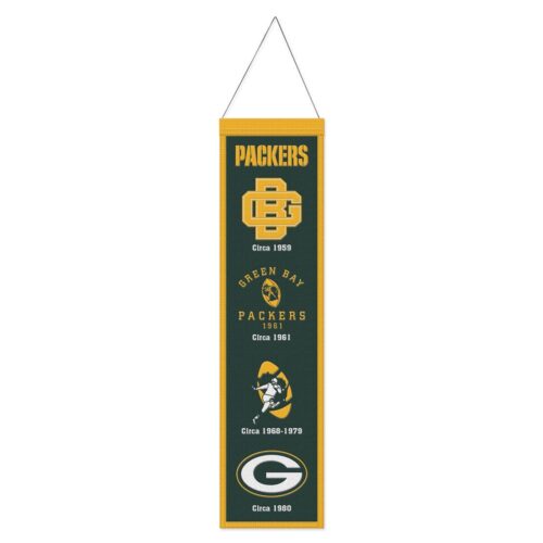 Green Bay Packers Banner Wool 8×32 Heritage Evolution Design