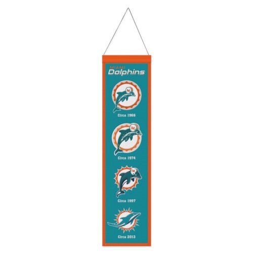 Miami Dolphins Banner Wool 8×32 Heritage Evolution Design
