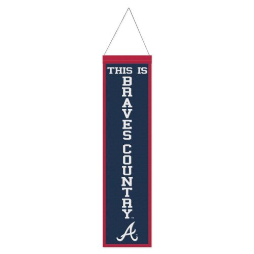 Atlanta Braves Banner Wool 8×32 Heritage Slogan Design – Special Order