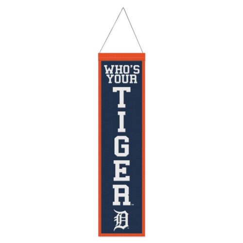 Detroit Tigers Banner Wool 8×32 Heritage Slogan Design – Special Order