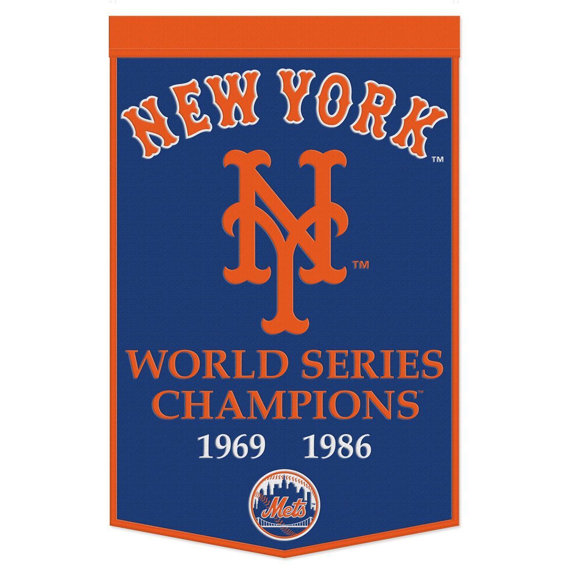 New York Mets Banner Wool 24×38 Dynasty Champ Design – Special Order New York Mets Banner Wool 24×38 Dynasty Champ Design – Special Order