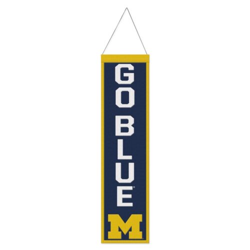 Michigan Wolverines Banner Wool 8×32 Heritage Slogan Design – Special Order