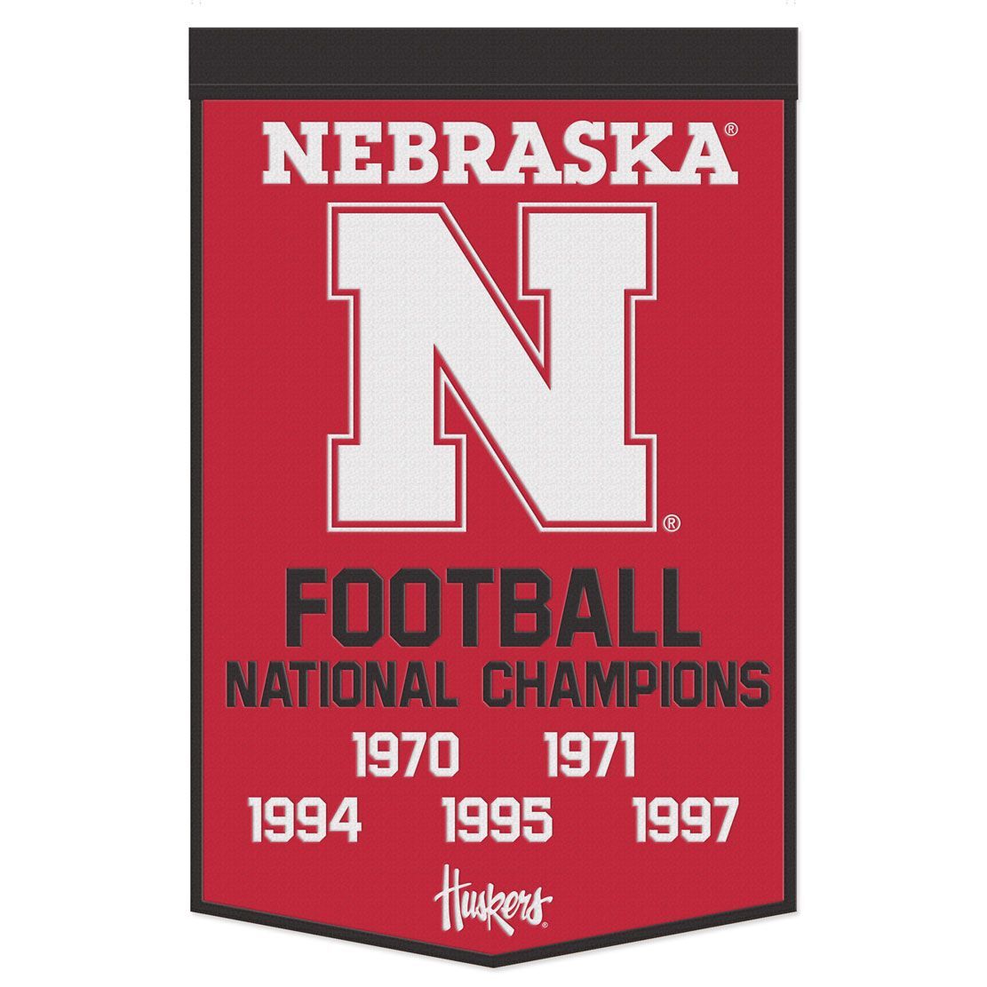 Nebraska Cornhuskers Banner Wool 24×38 Dynasty Champ Design Football Nebraska Cornhuskers Banner Wool 24×38 Dynasty Champ Design Football
