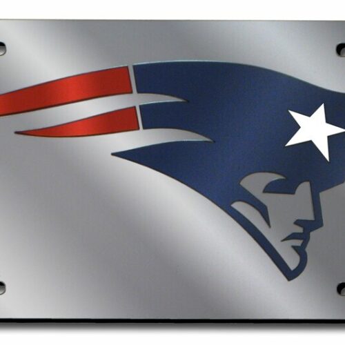 New England Patriots License Plate Laser Cut Silver