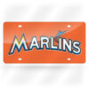 Miami Marlins License Plate Laser Cut Light Orange – Special Order