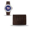New York Giants Brown Watch/Wallet Gift Set
