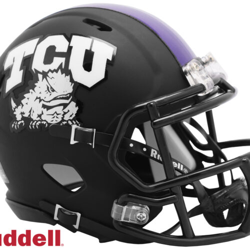 TCU Horned Frogs Helmet Riddell Replica Mini Speed Style Matte Black