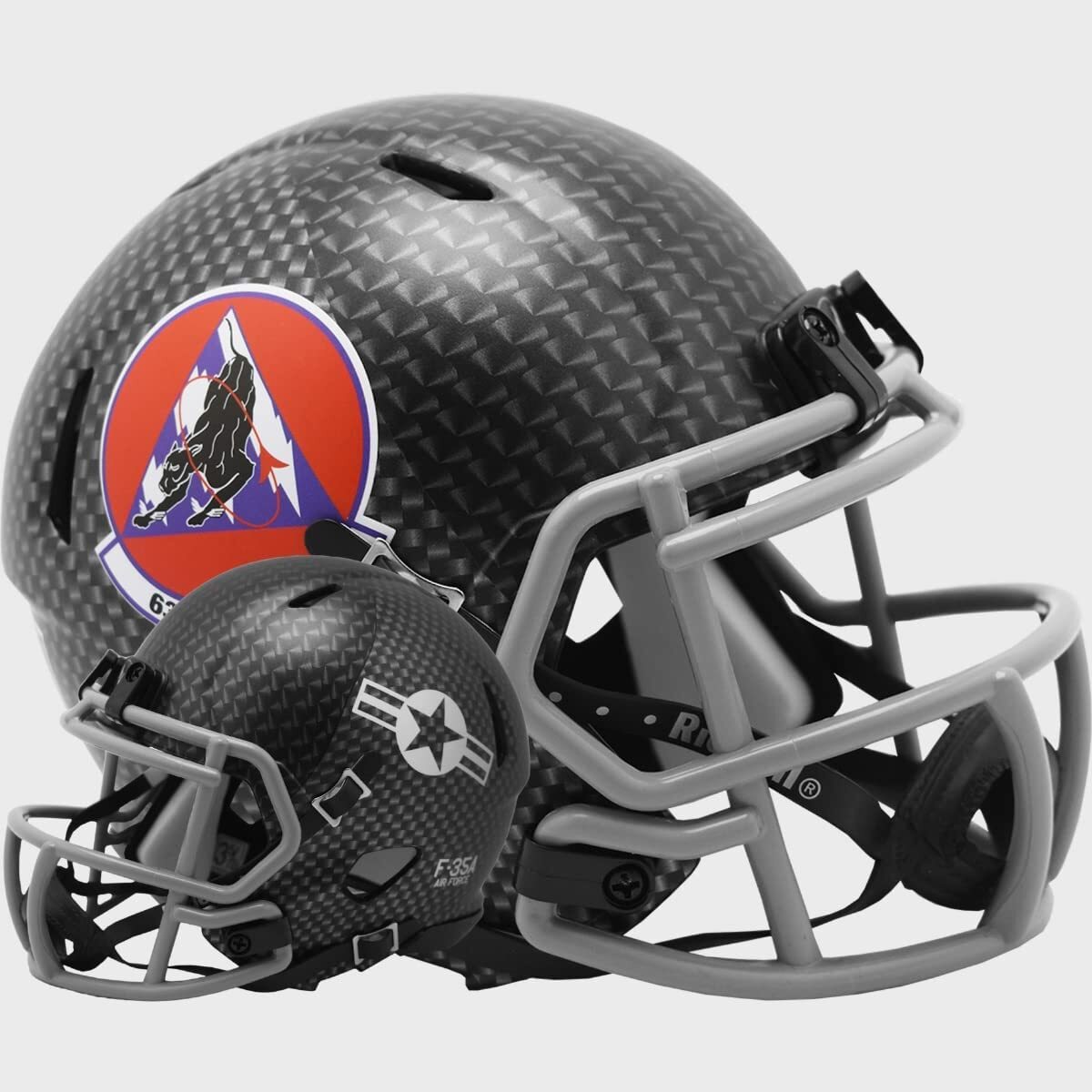 Air Force Falcons Helmet Riddell Replica Mini Speed Style 63rd Fighter Squadron Design Air Force Falcons Helmet Riddell Replica Mini Speed Style 63rd Fighter Squadron Design