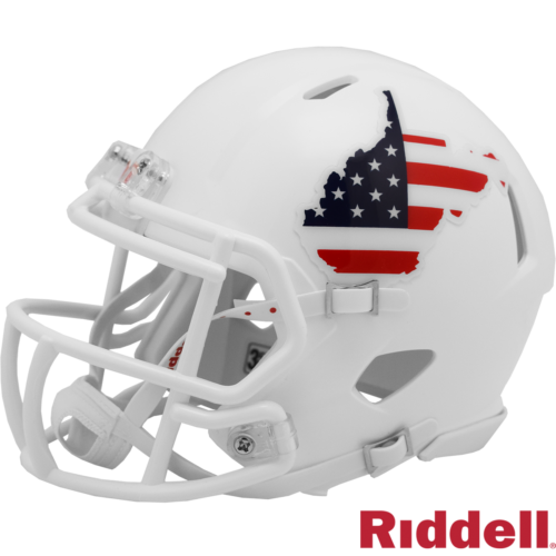 West Virginia Mountaineers Helmet Riddell Replica Mini Speed Style Stars and Strips
