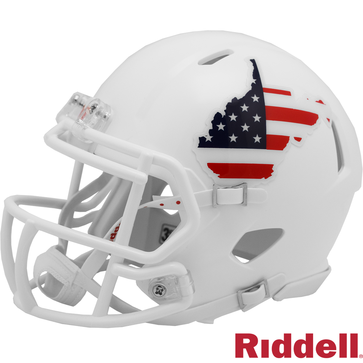 West Virginia Mountaineers Helmet Riddell Replica Mini Speed Style Stars and Strips West Virginia Mountaineers Helmet Riddell Replica Mini Speed Style Stars and Strips